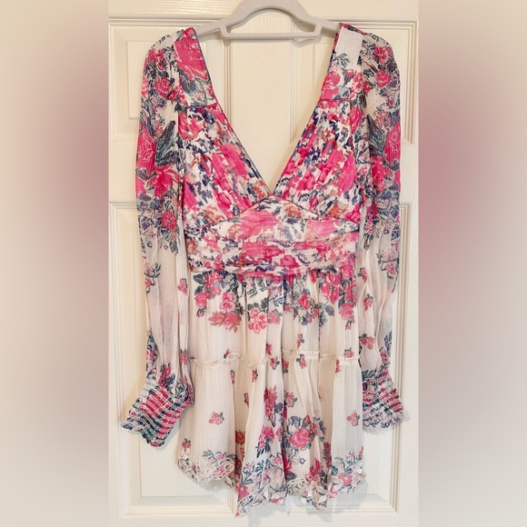 Hemant & Nandita Floral Long Sleeve Mini Dress – Size S - Picture 3 of 5